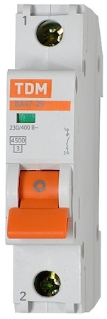 TDM ELECTRIC SQ0206-0002 Авт. выкл.ВА47-29 1Р  2А 4,5кА х-ка В TDM